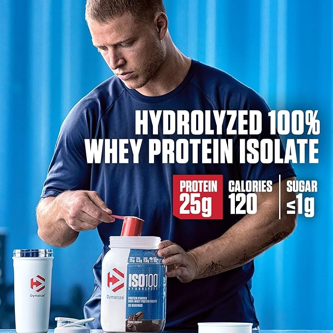 5 Pounds, Dymatize ISO100 Hydrolyzed Protein Powder, 100% Whey Isolate Protein, 25g of Protein