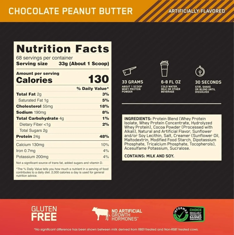 5 Pound, Optimum Nutrition Gold Standard 100% Whey Protein Powder