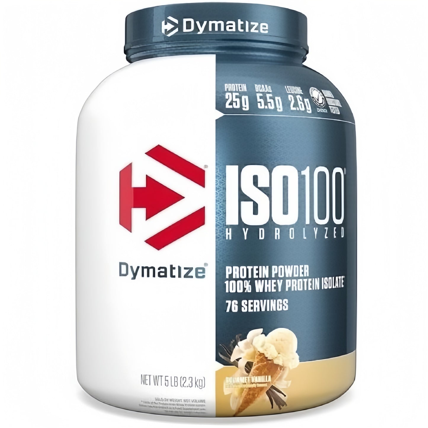 5 Pounds, Dymatize ISO100 Hydrolyzed Protein Powder, 100% Whey Isolate Protein, 25g of Protein